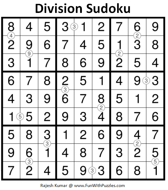 Division Sudoku (Fun With Sudoku 170) Answer