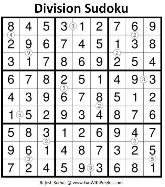 Division Sudoku (Fun With Sudoku #170) Answer