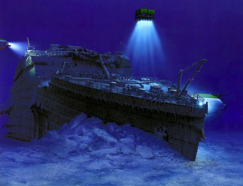 Где сейчас находится корабль. Титаник затонул в 1912. Затонувшие корабли Титаник. Северная Атлантика Титаник. Титаник под водой.