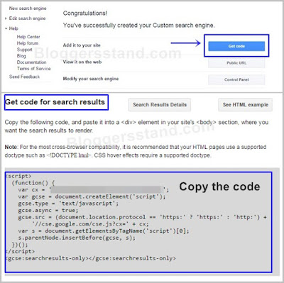 code for your cse google search engine