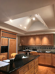 farmhouse kitchen modern before cabinets dated weird ceiling