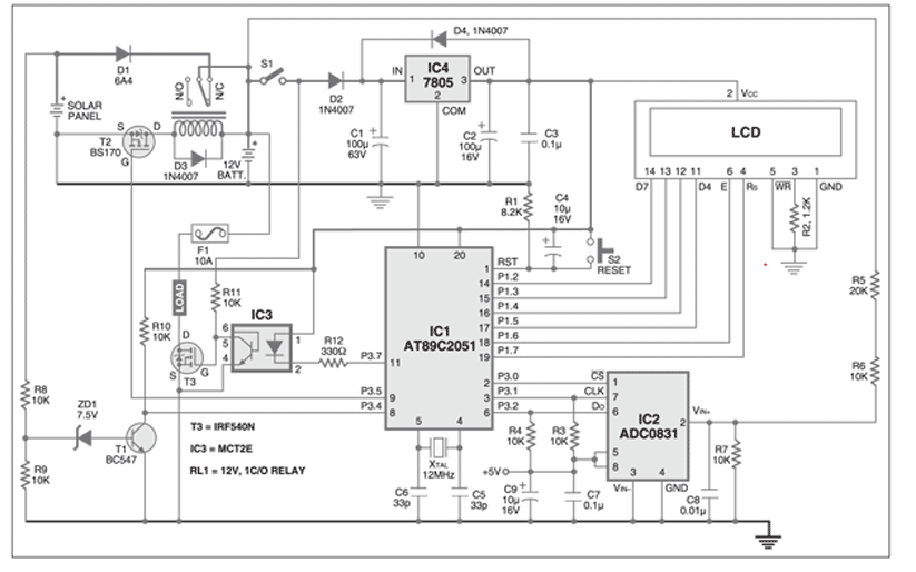 Schema chargeur panneau solaire