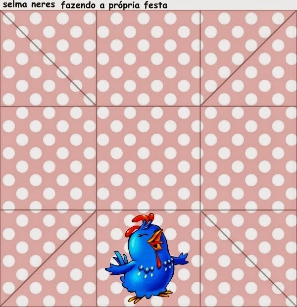 Gallinita Pintadita en Rojo y Celeste: Kit para Imprimir Gratis. Este modelo es para hacer la invitación - cajita.