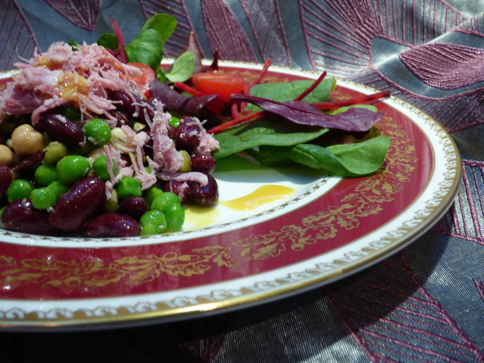 Chez Maximka Red kidney beans, peas and ham hock salad
