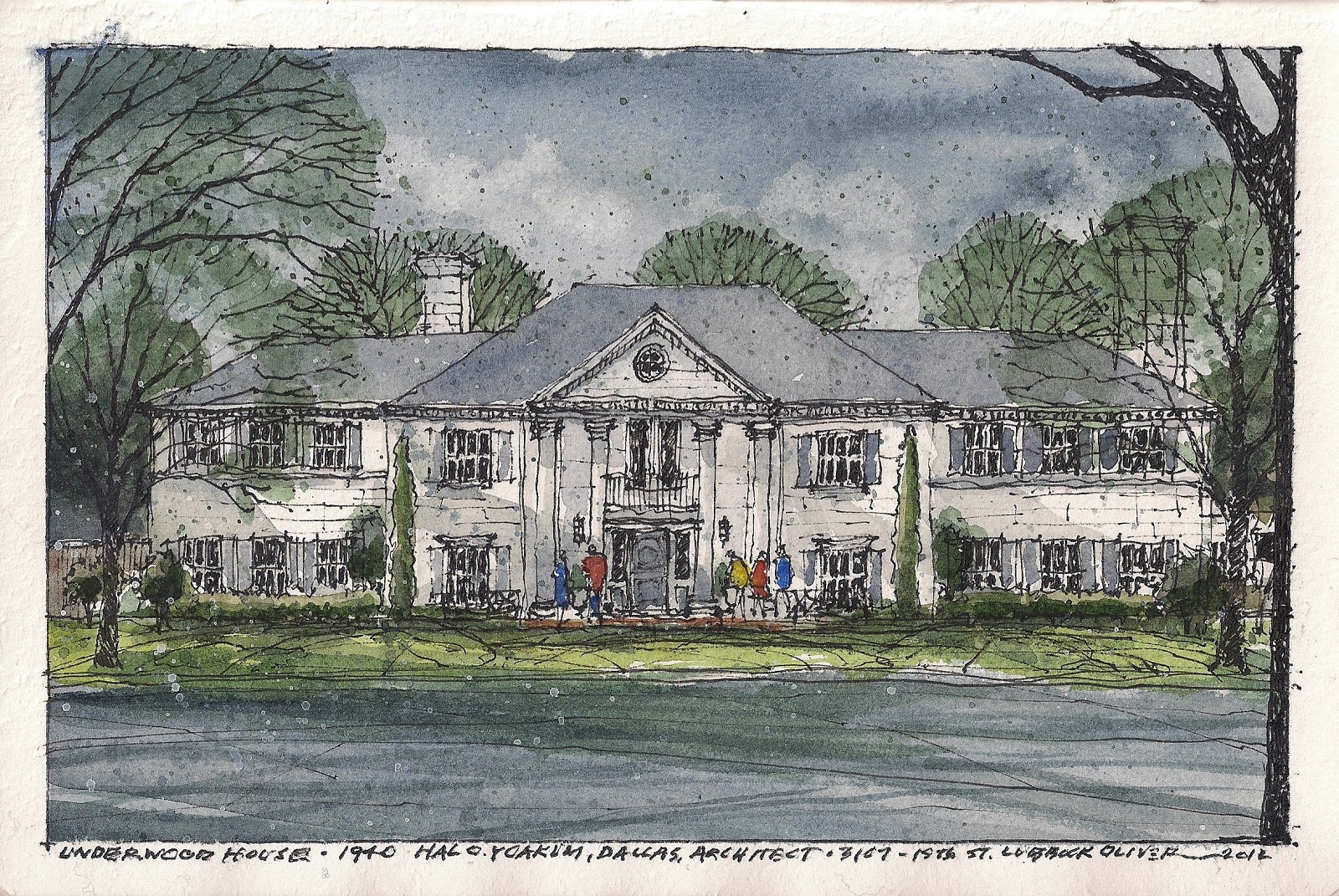 urban sketchers houston Underwood/Pridmore House, built 1940