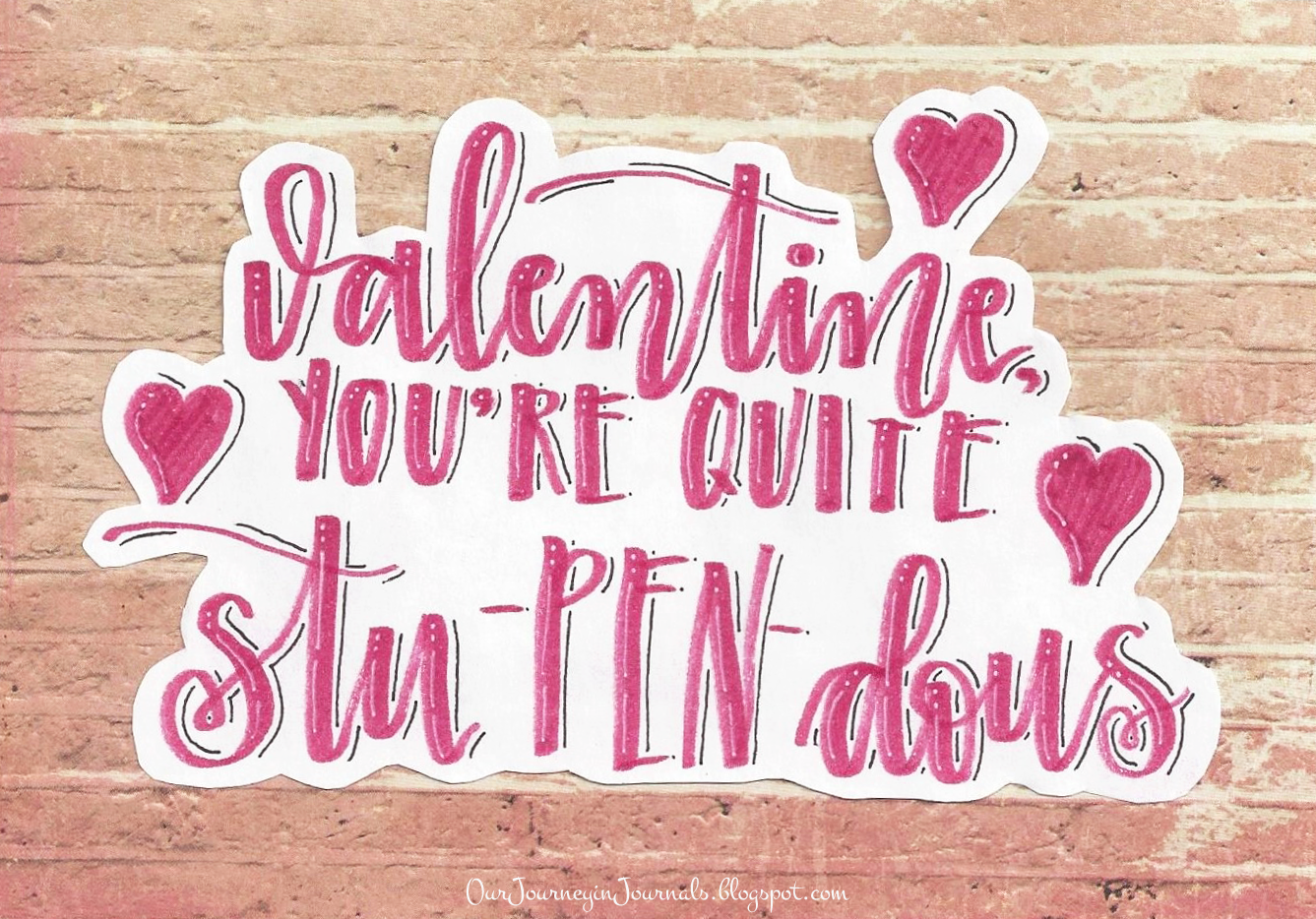 Vector small handwritten valentines text happy italic alphabet caps deco shutterstock Our Journey in Journals: 3 DIY Hand-Lettered Valentine's Day Cards