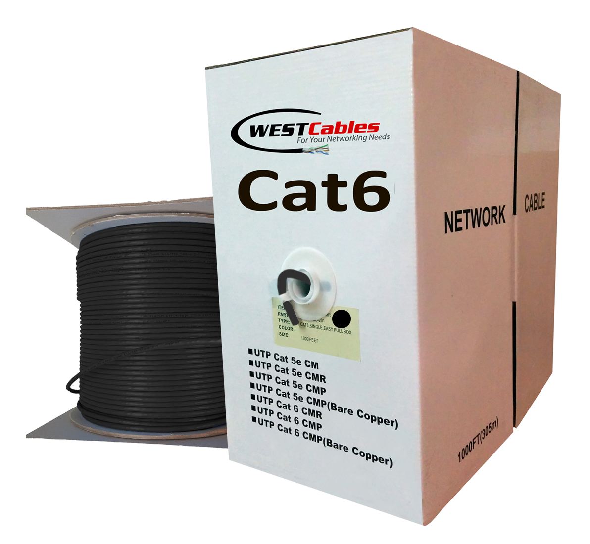 1000FT Cat6 Plenum CMP UTP Bulk Cable 1000FTCables