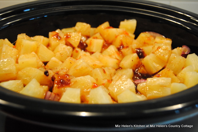 Slow Cooker BBQ Pineapple Sausage at Miz Helen's Country Cottage
