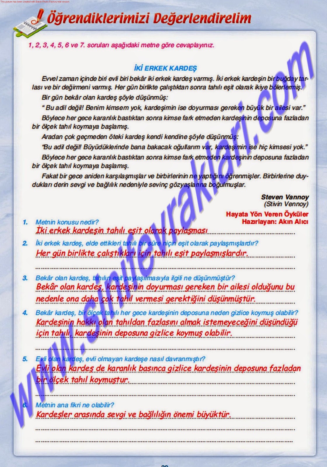 6. Sinif Türkçe Gizem Yayincilik Çalişma Kitabi Cevaplari Sayfa 39