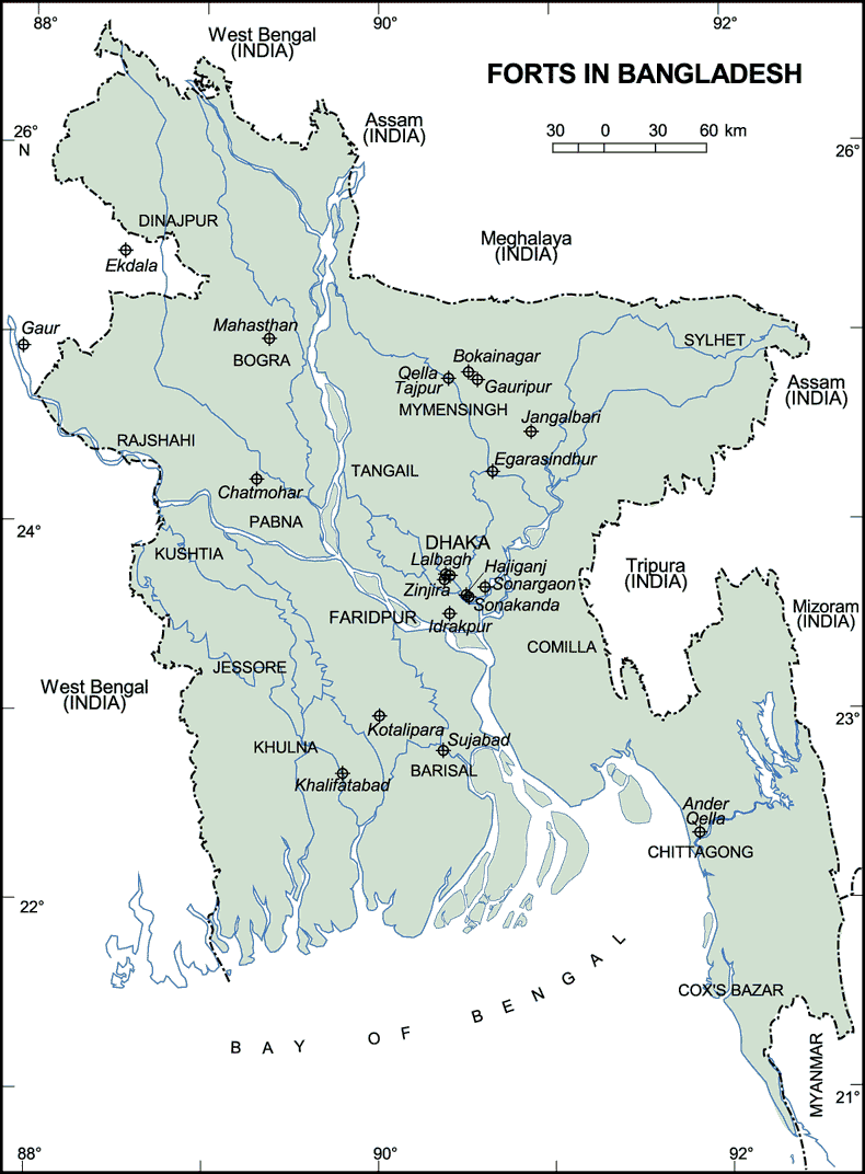 Forts Map Bangladesh