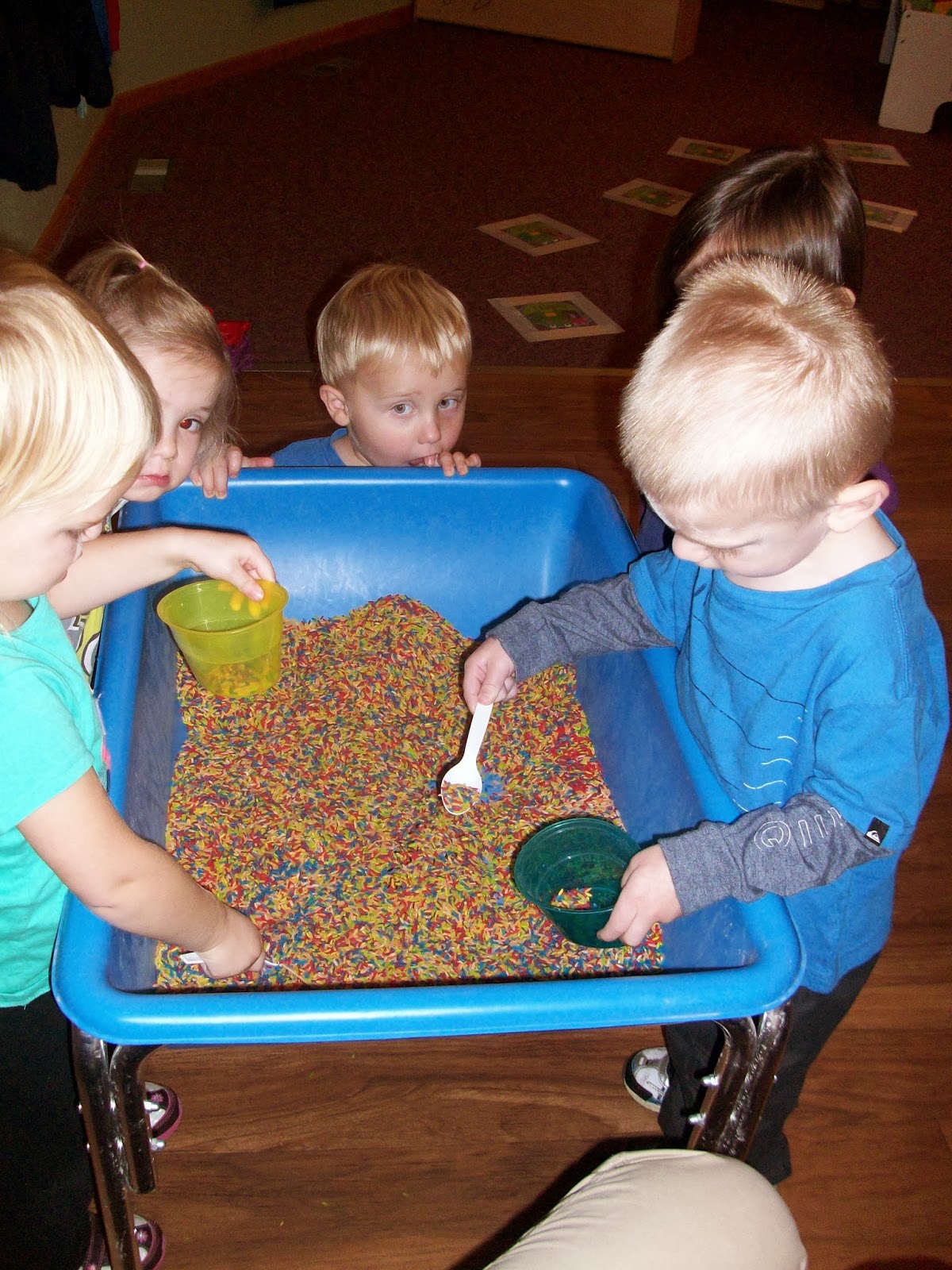 Safari's Rockin' Two Year Olds!: Colored Rice Sensory Table Activity