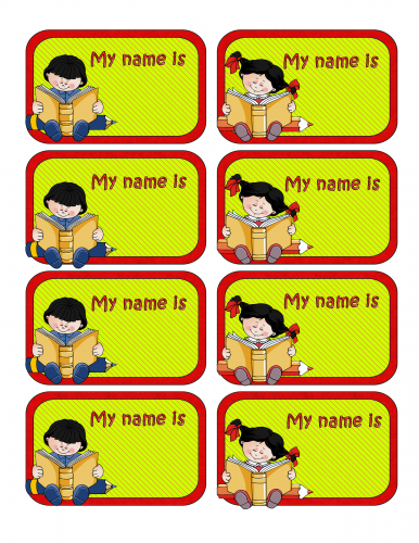 Name Labels for Kids | My English Printable Worksheets