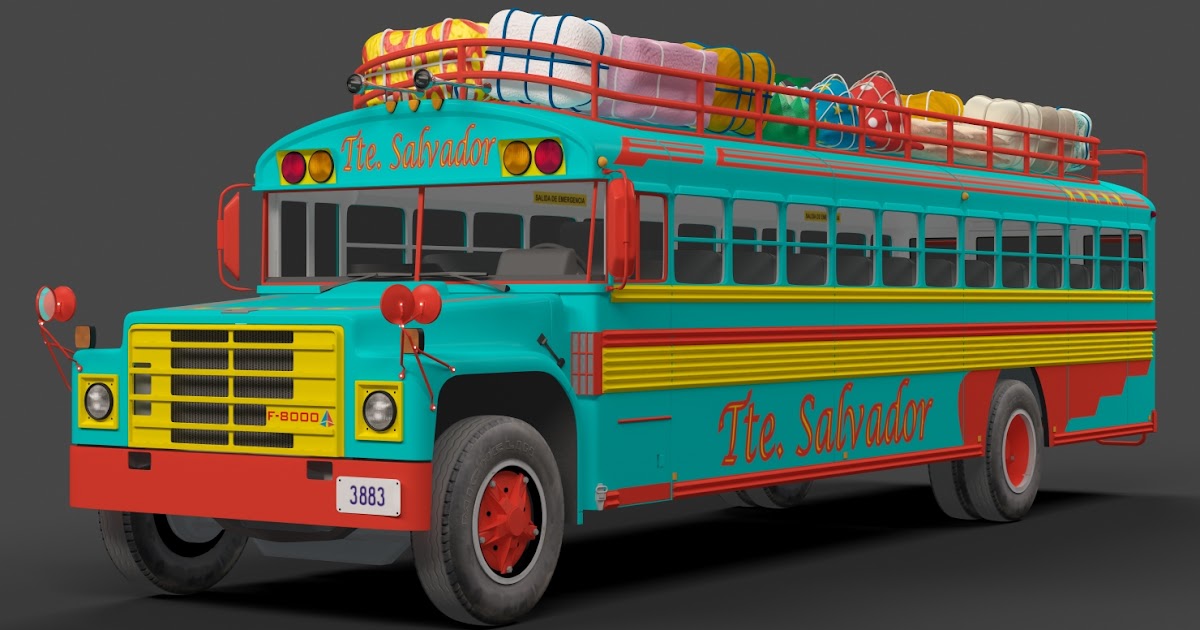 Finest 3D Content Chicken Bus Rigged 3D model