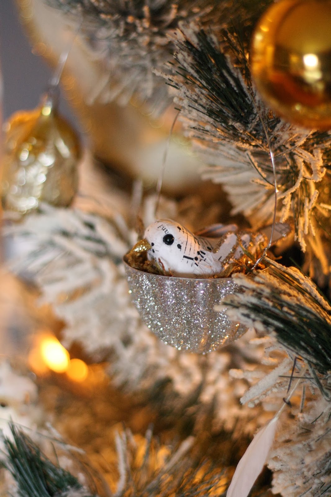 Glittery Vintage Jello Mold Bird Nest Ornaments - Cassie Bustamante