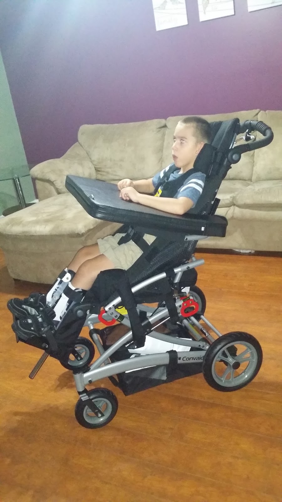 Spastic Quadriplegic Cerebral Palsy Jacob's new wheelchair!! Convaid