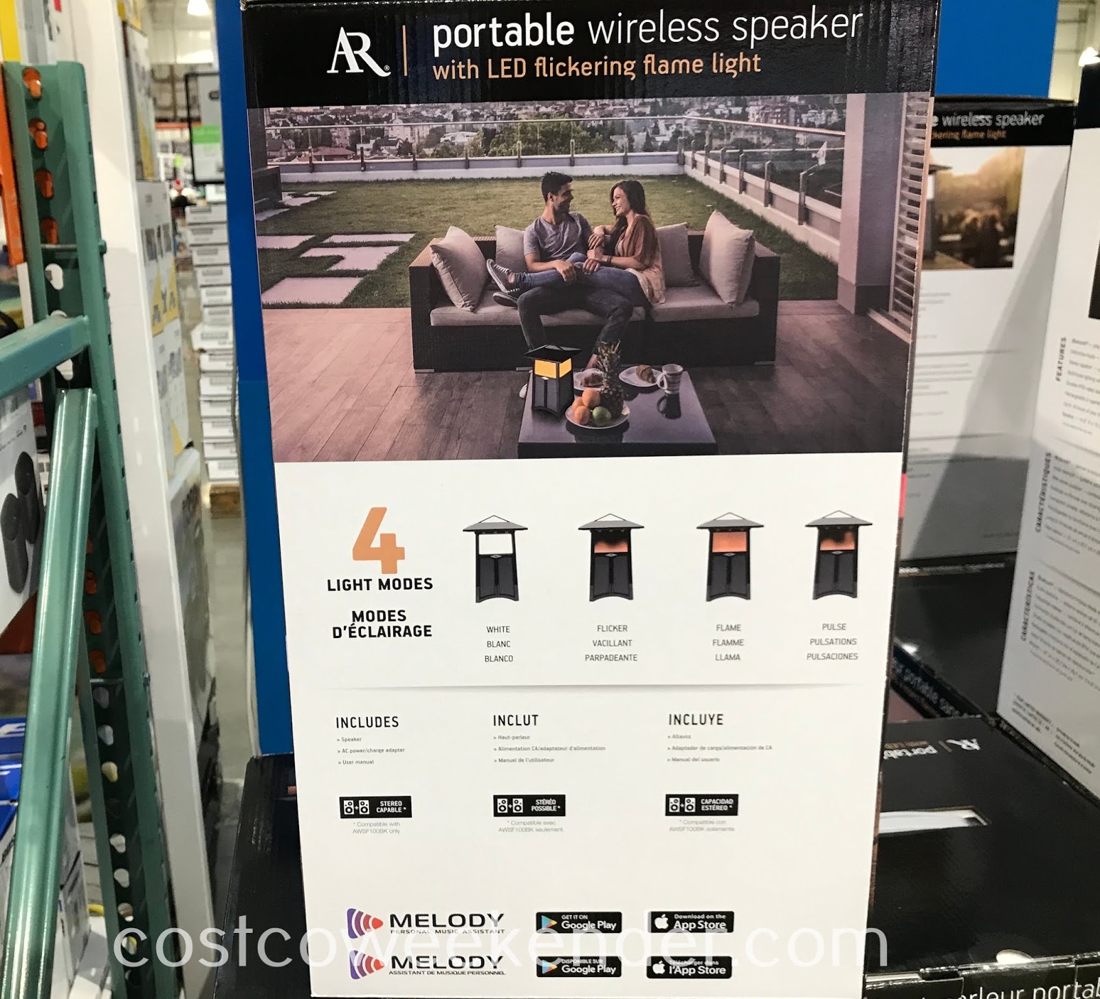 Acoustic Research Flame Outdoor Flame Speaker Costco Weekender