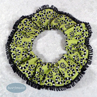  Halloween Dog Scrunchie Ruffle, Spooky Spirals