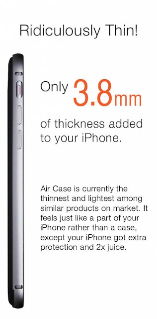 Water Case, the world's Thinnest iPhone Sized Powerbank Only 3.8 Mm