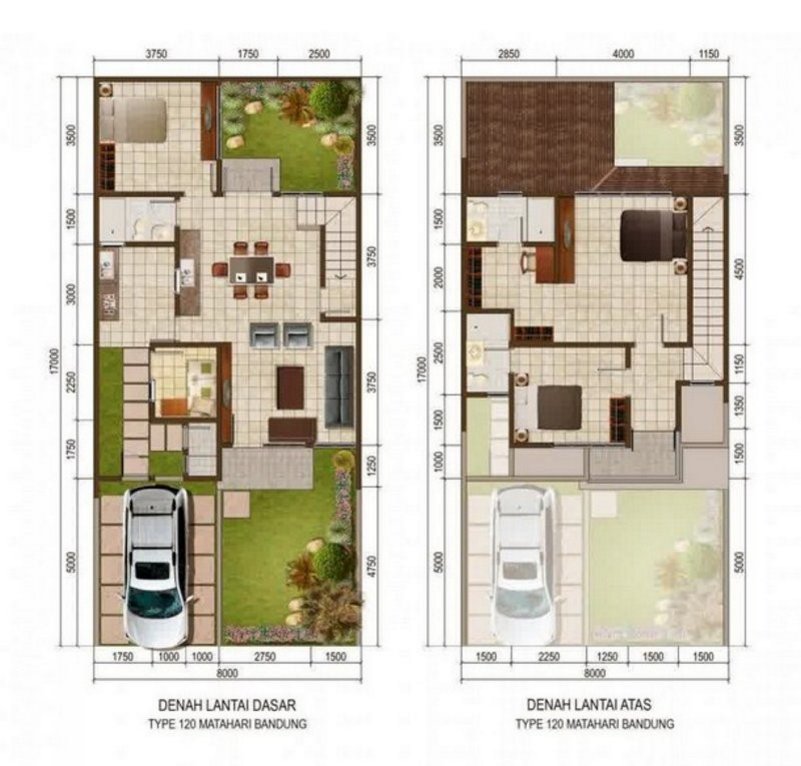 Kreasi Denah Rumah Ukuran 9x9 M 1 2 Lantai Menarik