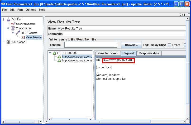 mcheepati URL and PORT parametrize using JMeter