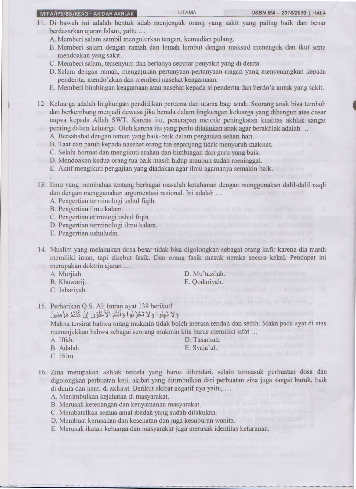 Kumpulan Soal Ujian Sekolah Berstandar Nasional (USBN Kumpulan Soal Ujian Sekolah Berstandar Nasional (USBN