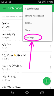 Evernote Android App: customize note creation button "+" - quick text notes 3 