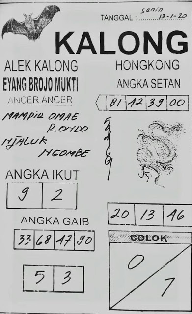 Prediksi Syair Hk 13 Januari 2020 Pangkalantoto