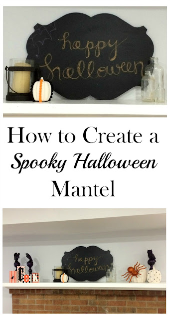How to Create a Spooky Halloween Mantel on a budget.