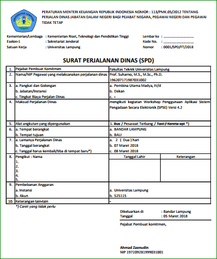 Aplikasi Excel Sppd Dan Surat Tugas Versi 2 Excelmaniacs