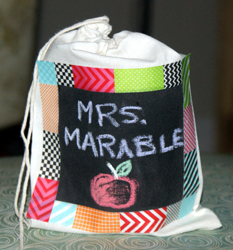 DIY Handmade Chalkboard Paint Teacher Gift Bag Craft Project Idea DIY Handmade Chalkboard Paint Teacher Gift Bag Craft Project Idea