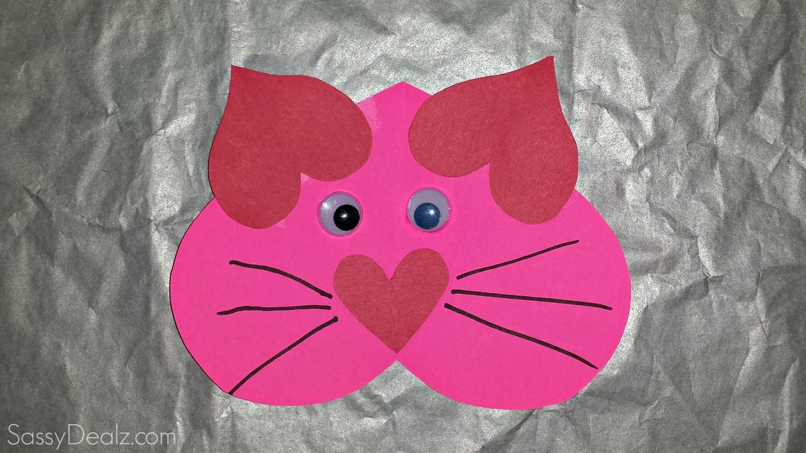 Valentine Heart Cat Craft For Kids - "You're The PURR-Fect Valentine