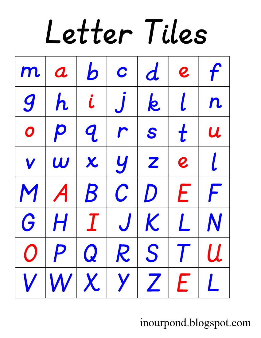 Letter Tiles For Spelling In Our Pond Letter Tiles For Spelling In Our Pond