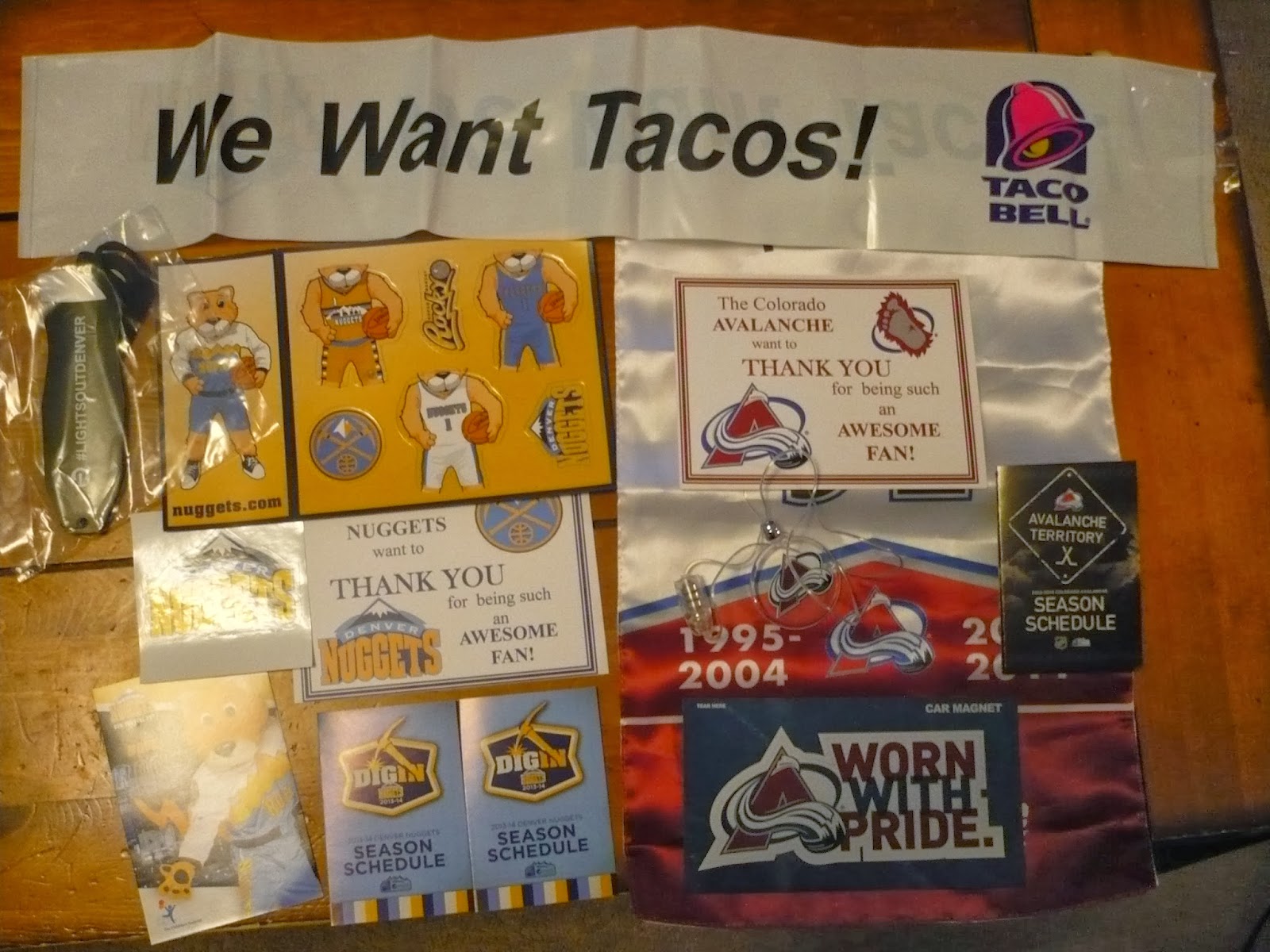 Steve's TTM fan packs Denver Nuggets and Colorado Avalance double fan pack