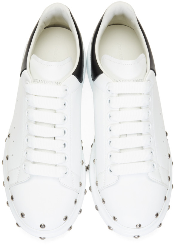 alexander mcqueen white studded oversized sneakers