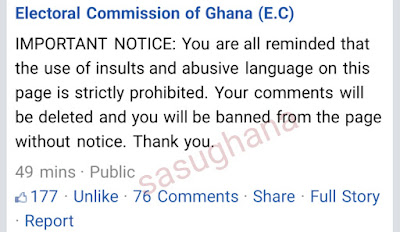EC bore, issues a Warning Notice to Ghana Internet Warriors