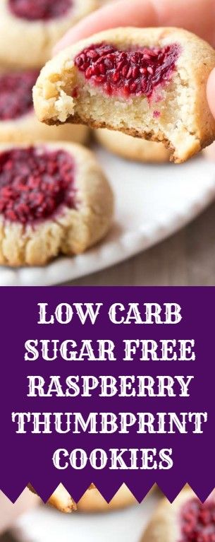 THE BEST LOW CARB SUGAR FREE RASPBERRY THUMBPRINT COOKIES