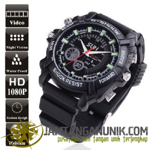 spy watch 8gb 12mp infrared night vision jam tangan kamera model g-shock