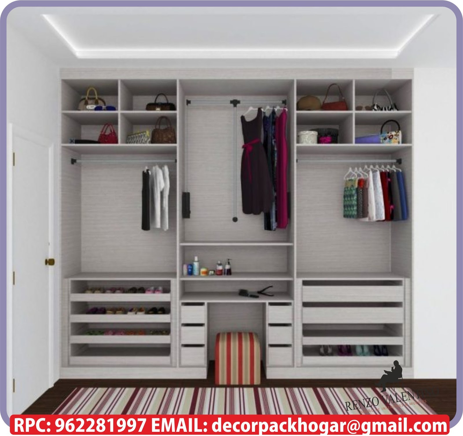 DISEÑOS FABRICACION DE CLOSET COCINA Y MUEBLES DE OFICINA RPC