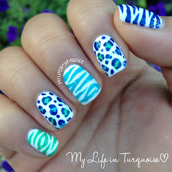 nail zebra leopard animal coat july essie turquoise