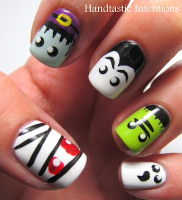 Handtastic Intentions: Nail Art: Halloween Monster Nails