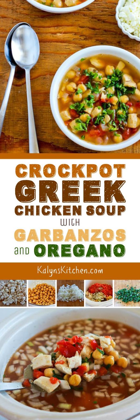 CrockPot Greek Chicken Soup with Garbanzos and Oregano Kalyn's Kitchen