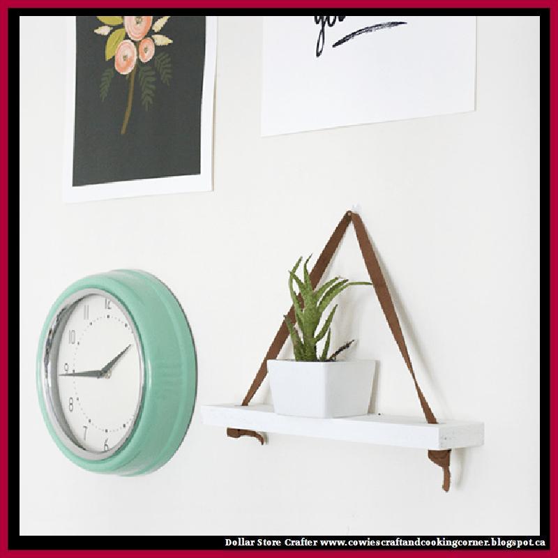 Dollar Store Crafter DIY Leather Hanging Shelf
