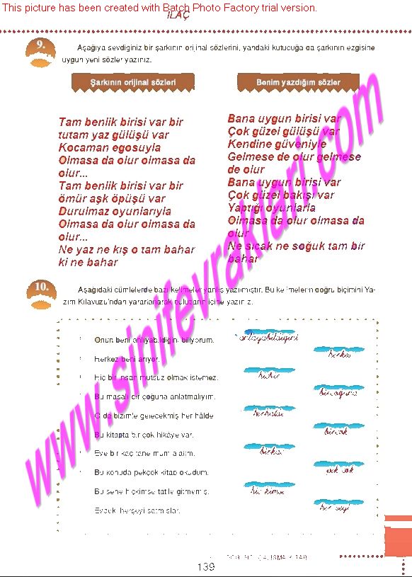 6.Sinif Turkce Doku Yayinlari Ogrenci Calisma Kitabi Sayfa 139 - Ders