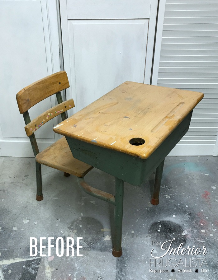 Vintage Metal Classroom Desk Makeover Interior Frugalista Vintage Metal Classroom Desk Makeover, Vintage Metal Student Desk