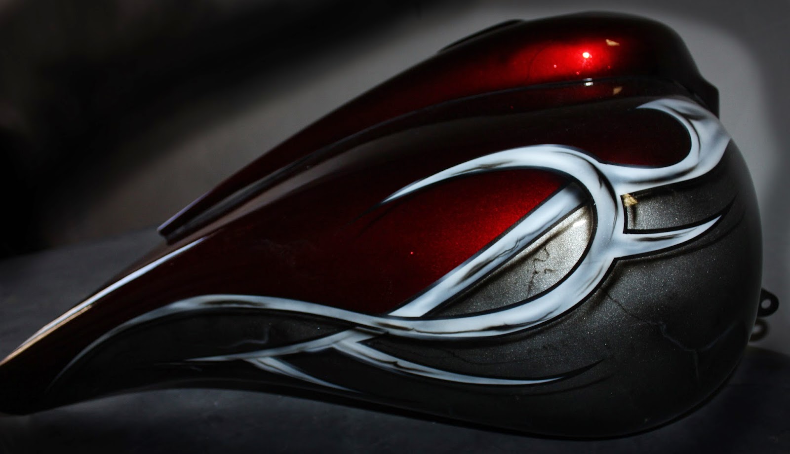 Online Motorcycle Paint Shop Candy Apple Red / Silver with blade graphic