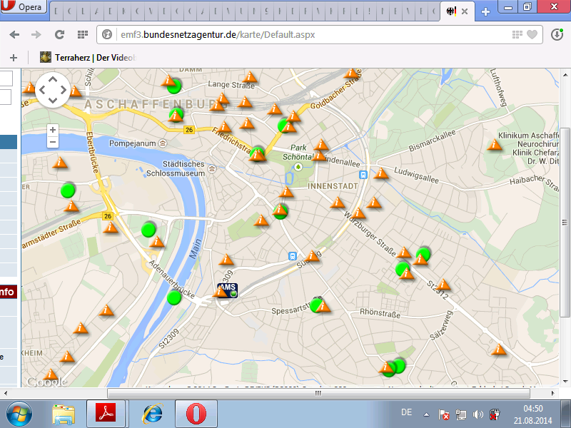 T r i s s e b u d e: Mobilfunkmasten in Aschaffenburg T r i s s e b u d e: Mobilfunkmasten in Aschaffenburg