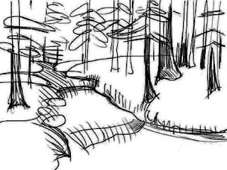 Langkah 3. Cara mudah sketsa/Menggambar Sungai di Tengah Hutan dengan 5 langkah praktis.