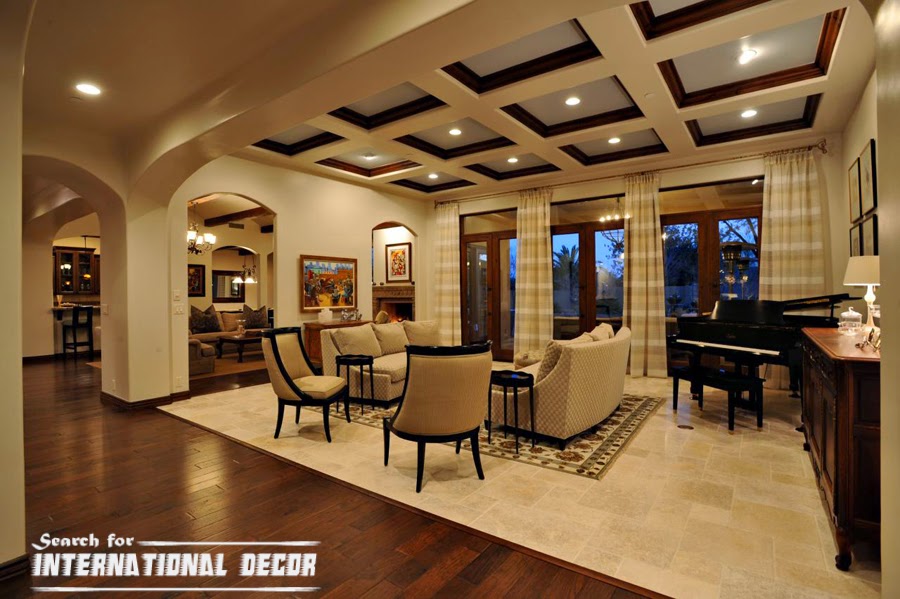 Coffered ceiling features and advantages in the interior