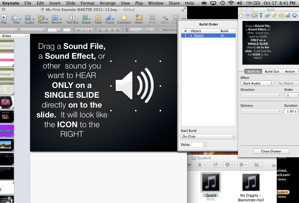 Digital Literacy & Expression Keynote Sound Tracks and Sound Effects