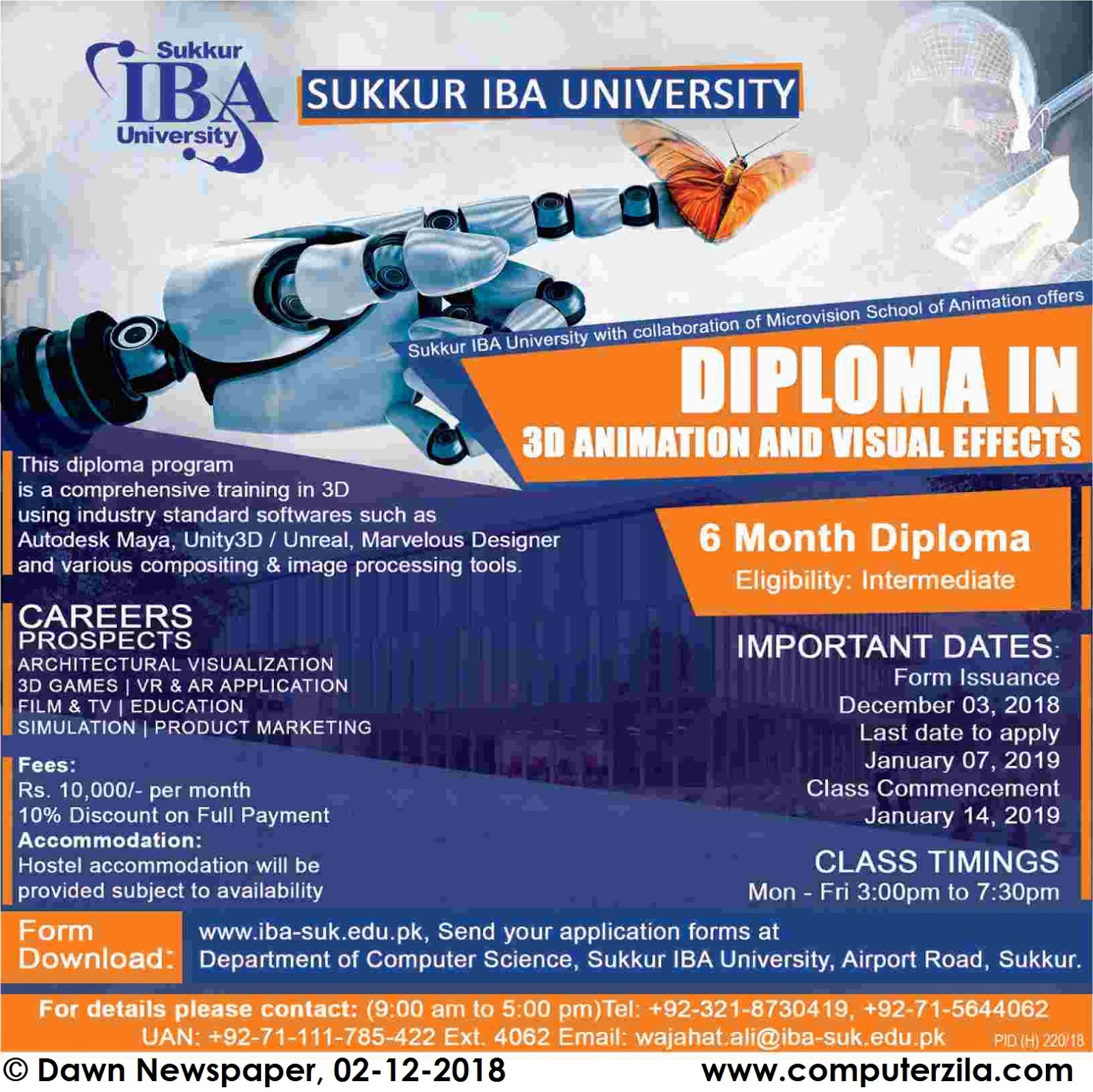 Admissions Open For Spring 2019 At SUKIBA Sukkur Campus
